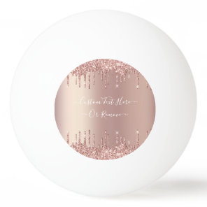 Rose Gold Glitter Ping Pong Ball with Custom Text