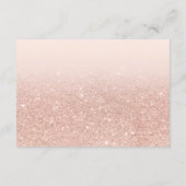 Rose gold glitter pink bring a book baby shower enclosure card (Back)