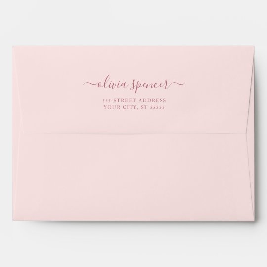 Rose Gold Glitter Pink Elegant Modern Wedding 5x7 Envelope | Zazzle.com