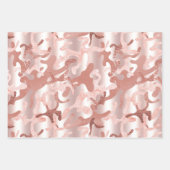 Rose Gold Glitter, Pink Marble + Glamouflage Camo Wrapping Paper Sheets (Front)
