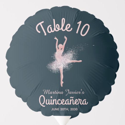 Rose Gold Glitter Pink Quinceañera 15th Birthday Balloon