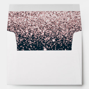 Rose Gold Glitter Pink Quinceañera 15th Birthday Envelope