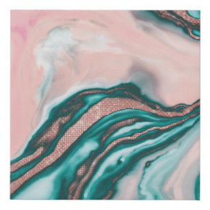 Teal Marble Art Wall Decor Zazzle