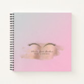 Elegant Pink Purple Glitter Sketchbook Name Script Notebook