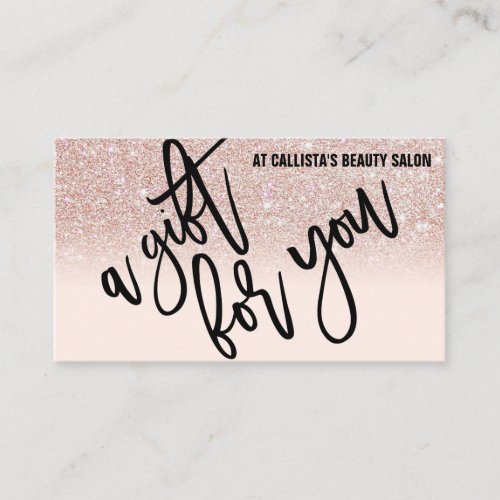 Rose Gold Glitter Pink Typography Gift Certificate