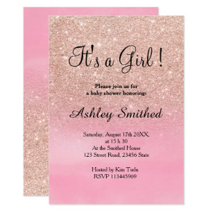 Glitter Baby Shower Invitations Zazzle