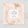 Rose gold glitter pink white marble elegant makeup square business card