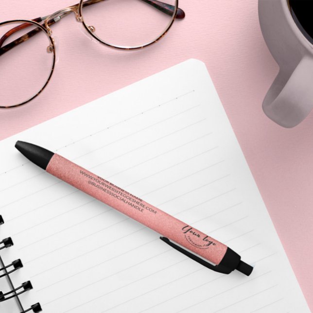 Rose gold glitter print Business logo website  Pen (Creator Uploaded)