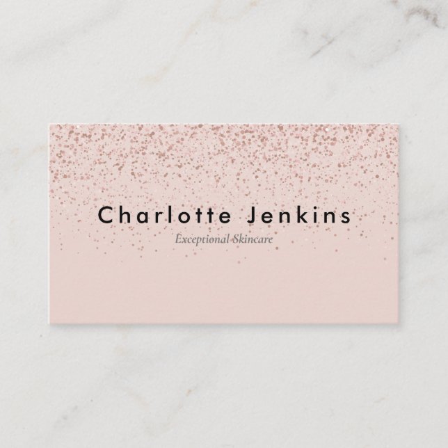 Rose Gold  Glitter Professional Business Card (Front)