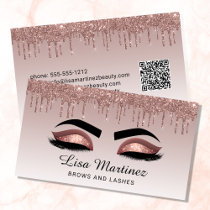 Wedding Cake Glitter Drip Rose Gold Bakery Business Card