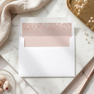 Rose Gold Glitter Quinceañera Envelope Liner