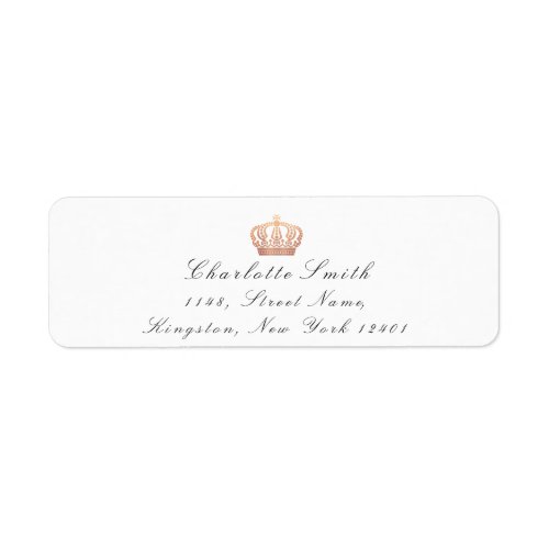 Rose Gold Glitter RSVP Crown Princess Bridal White Label