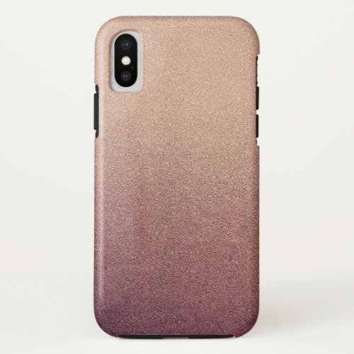 Rose Gold Glitter Sand Visual Texture Ombre Light iPhone X Case