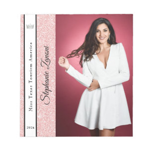 Rose Gold Glitter Sash Autograph Pad