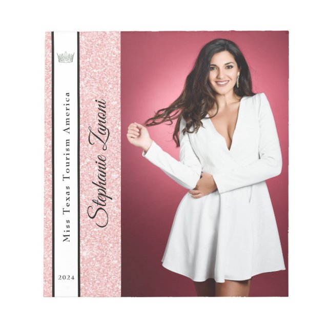 Rose Gold Glitter Sash Autograph Pad (Front)