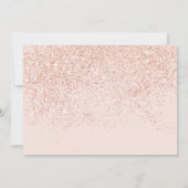 rose gold glitter script blush pink photo Sweet 16 Invitation (Back)
