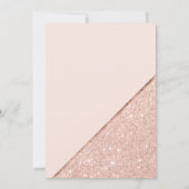Rose gold glitter script blush pink Quinceanera Invitation (Back)