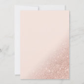 Rose gold glitter script blush pink Quinceanera Invitation (Back)