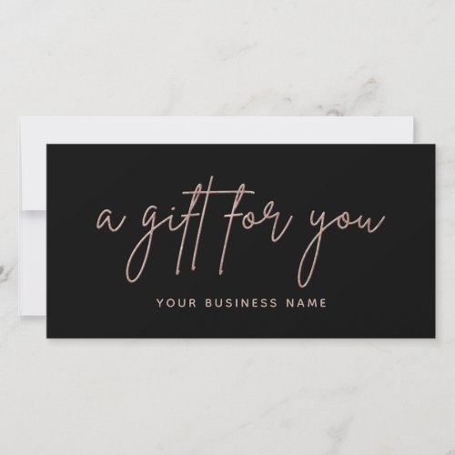 Rose Gold Glitter Script Business Gift Voucher