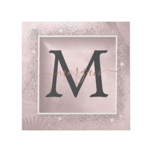 Rose Gold Glitter Script Monogram Gallery Wrap