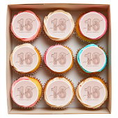 Rose Gold Glitter Script Sweet 16 Birthday Edible Frosting Rounds