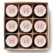 Rose Gold Glitter Script Sweet 16 Birthday Edible Frosting Rounds