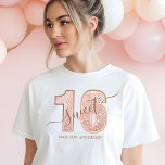 Rose Gold Glitter Script Sweet 16 Birthday Tri-Blend Shirt<br><div class="desc">Celebrate a special Sweet 16 with this elegant rose gold glitter script birthday tri-blend shirt. Featuring a bold glitter "16" design with a customizable name in a stylish script, this shirt is the perfect mix of chic and comfortable. Ideal for birthday celebrations or as a keepsake, the soft tri-blend fabric...</div>