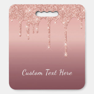 Rose Gold Glitter Seat Cushion with Custom Text