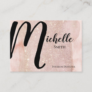 Rose Gold Glitter Shimmer Shimmer Glamour Business Card
