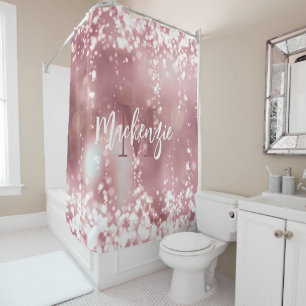 Rose Gold Glitter Shower Curtain