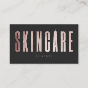 Rose Gold Glitter Skincare Business Card