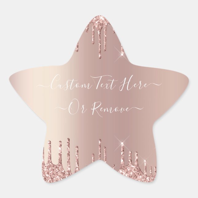 Rose Gold Glitter Sparkle Custom Text Sticker (Front)