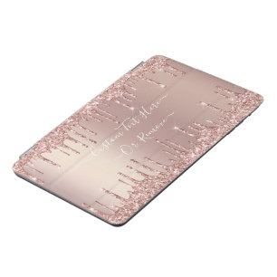 Rose Gold Glitter Sparkle Custom Your Text Name iPad Mini Cover