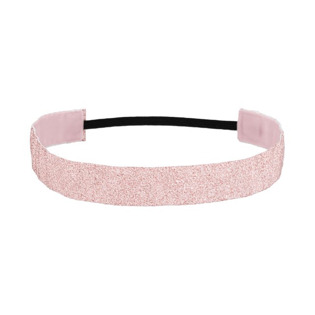 Rose gold glitter sparkle design athletic headband (Front)