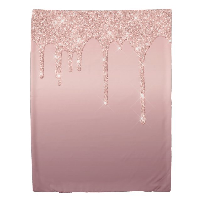 Rose Gold Glitter Sparkle Duvet Cover (Front)