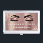 Rose Gold Glitter Sparkle Eyelash Lashes Extension Business Card Case<br><div class="desc">Blush Pink - Rose Gold Sparkly Glitter Eyelashes Lashes Extensions Salon Beauty Business Card with white lettered typography for the monogram on the back. The Blush Pink and Rose Gold Girly Glitter Business Cards are perfect for a modern and elegant Eyelashes (lashes) Extension . The profession can be changed to...</div>