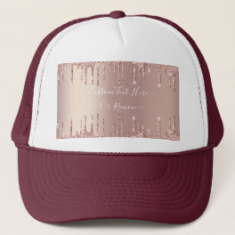Rose Gold Glitter Sparkle Hat with Custom Text