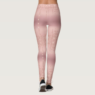 Rose Gold Glitter Sparkle Leggings