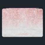 Rose Gold Glitter Sparkle Marble Personalized Name iPad Pro Cover<br><div class="desc">Rose Gold Glitter Sparkle Marble Personalized Name iPad Cases and Covers features a pretty rose gold glitter and marble pattern with your personalized name. Personalized by editing the text in the text box provided. Designed by ©Evco Studio www.zazzle.com/store/evcostudio</div>