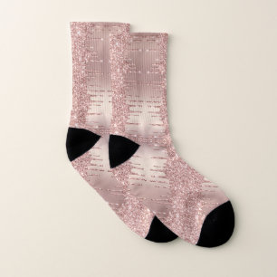 Rose Gold Glitter Sparkle Socks