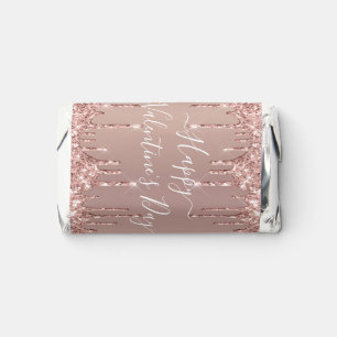 Rose Gold Glitter Sparkle Valentine's Day Hershey's Miniatures