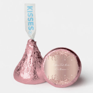 Rose Gold Glitter Sparkly Custom Text Personalized Hershey®'s Kisses®