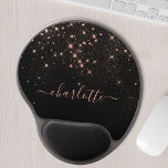 Rose Gold Glitter Sparkly Elegant Glamorous Script Gel Mouse Pad<br><div class="desc">Create your own personalized black and rose gold diamond sparkle mouse pad with your custom modern handwritten script name.</div>