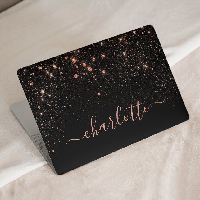 Rose Gold Glitter Sparkly Elegant Glamorous Script HP Laptop Skin (Creator Uploaded)