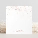 Rose Gold Glitter Sparkly Elegant Glamorous Script Notepad<br><div class="desc">Create your own personalized black and rose gold diamond sparkle notepad with your custom modern handwritten script name.</div>