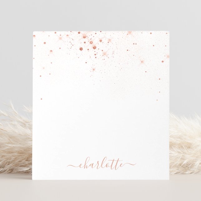 Rose Gold Glitter Sparkly Elegant Glamorous Script Notepad (Creator Uploaded)