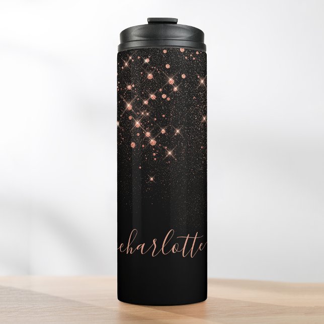 Rose Gold Glitter Sparkly Elegant Glamorous Script Thermal Tumbler (Creator Uploaded)