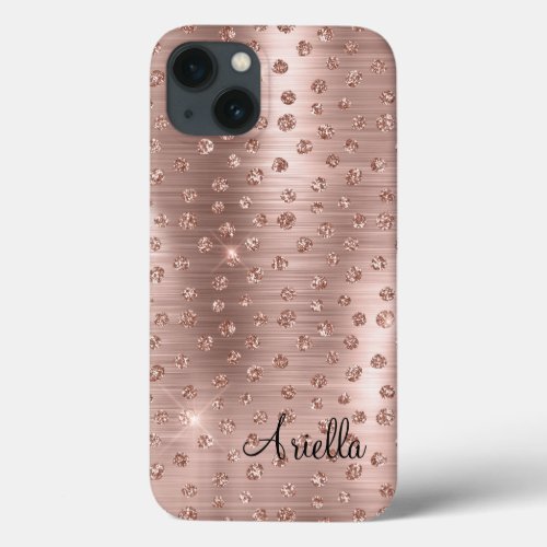 Rose Gold Glitter Sparkly Glam iPhone 13 Case