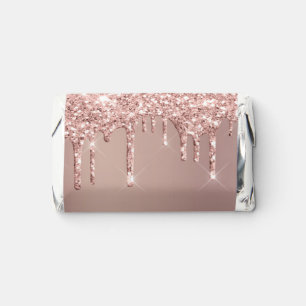 Rose Gold Glitter Sparkly Hershey's Miniatures