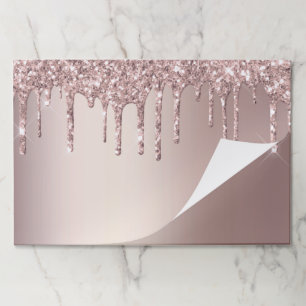 Rose Gold Glitter Sparkly Paper Pad Personalized